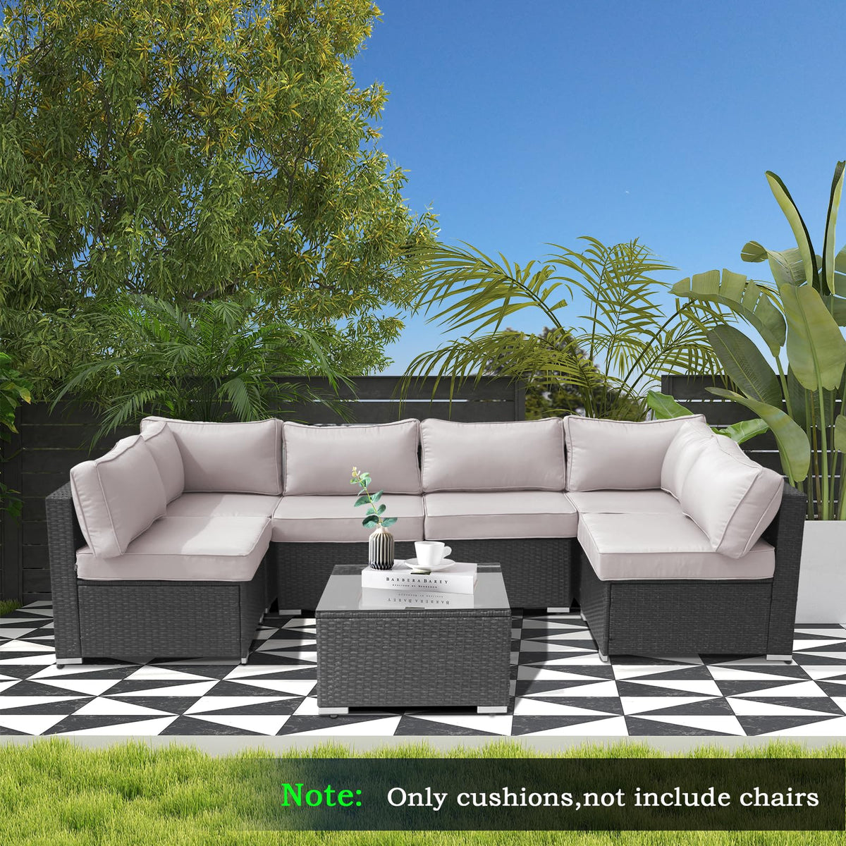 14 Piece Waterproof Outdoor Sofa Cushion Replacement with Zippers K71084