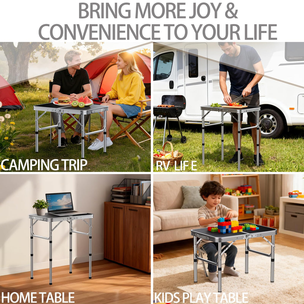 Portable Folding Table 3 Heights Adjustable 23'' L x 16'' W I8192