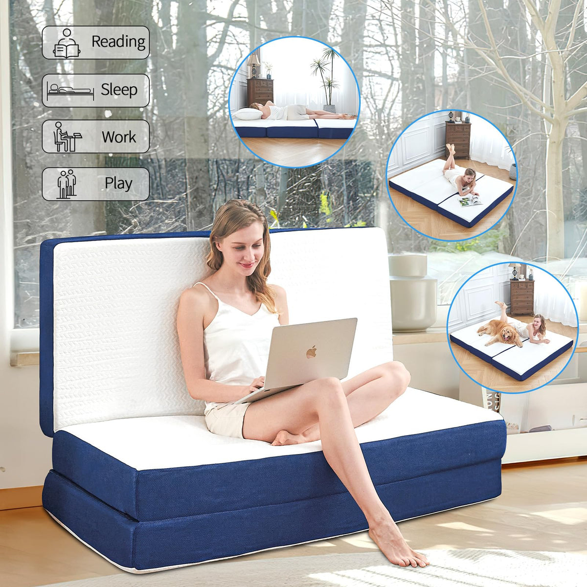 Foldable 6" Trifold Mattress Full Size S948