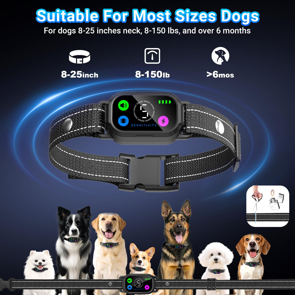 Dog Bark Collar with Remote Control, 2-in-1 Automatic & Manual Training Collar R4773
