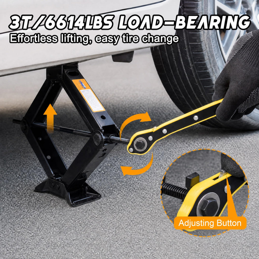 3 Ton Scissor Car Jack Kit with Wrench T511