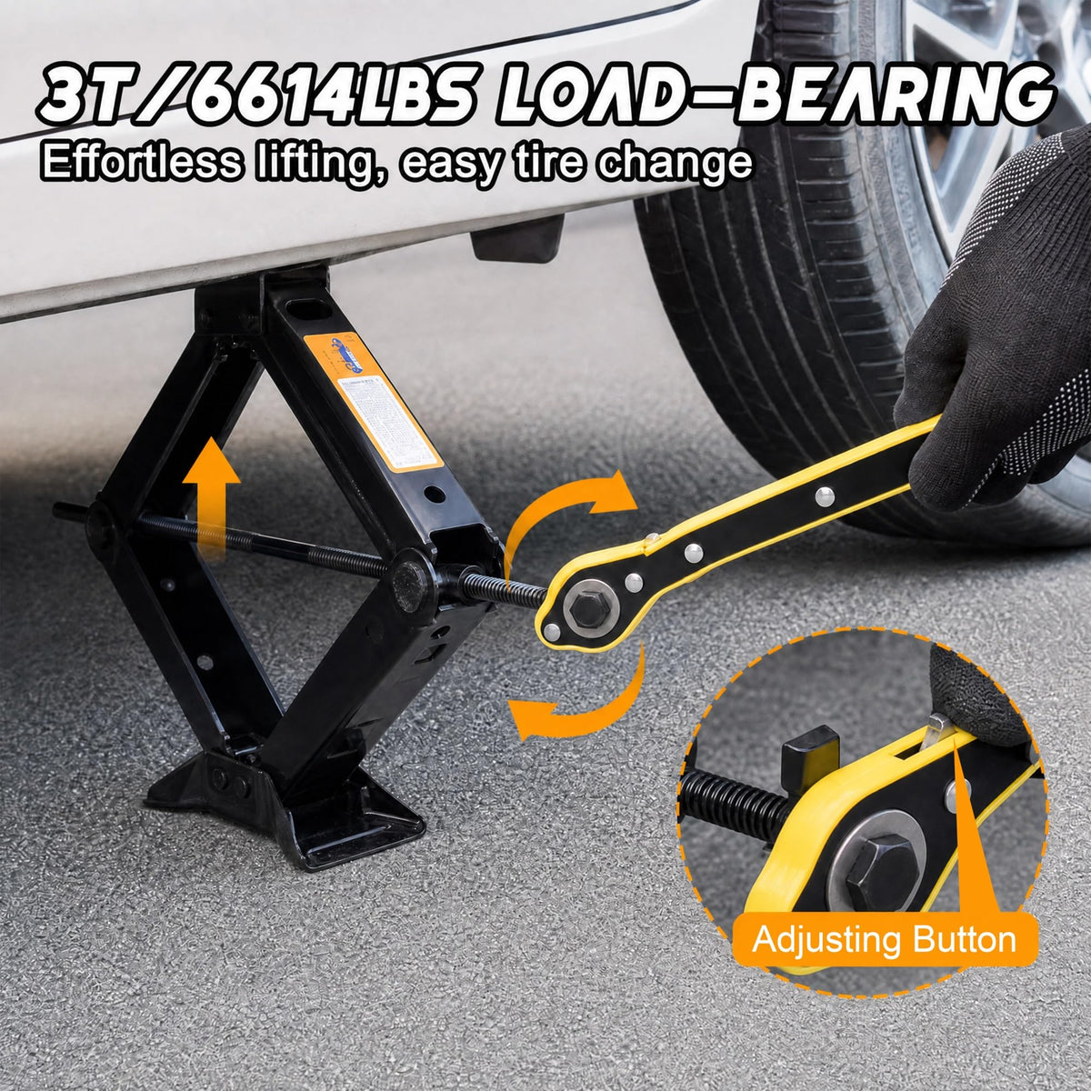 3 Ton Scissor Car Jack Kit with Wrench T511