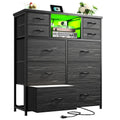 Black 10 Drawer Dresser with LED & Charging Station G88838