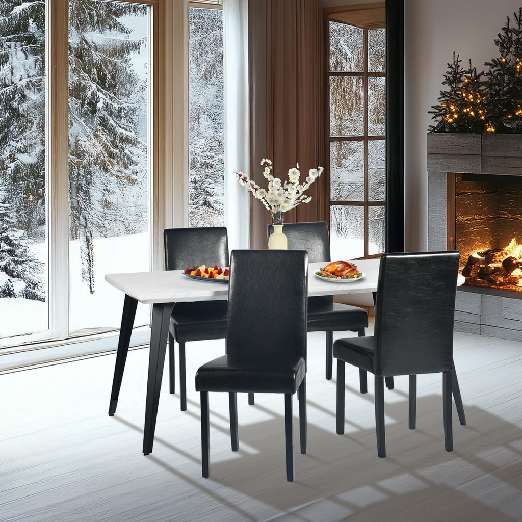 Upholstered PU Leather Dining Chairs Set of 4 X281977