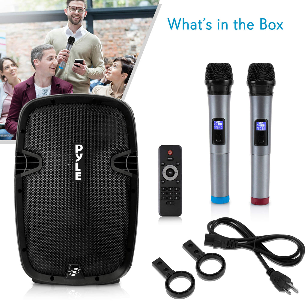 15-inch Portable PA Speaker System with 2 UHF Microphone K531