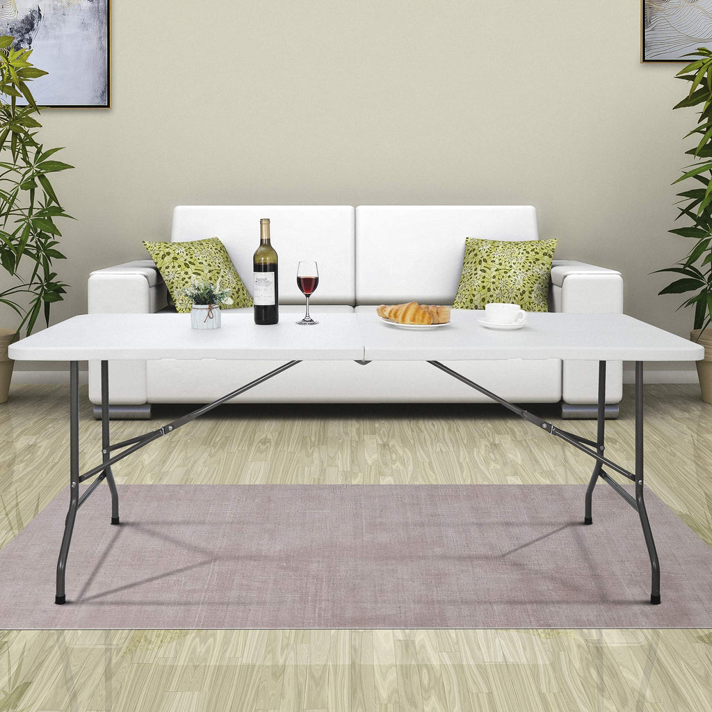 White 6Ft Heavy Duty Folding Picnic Table F2134