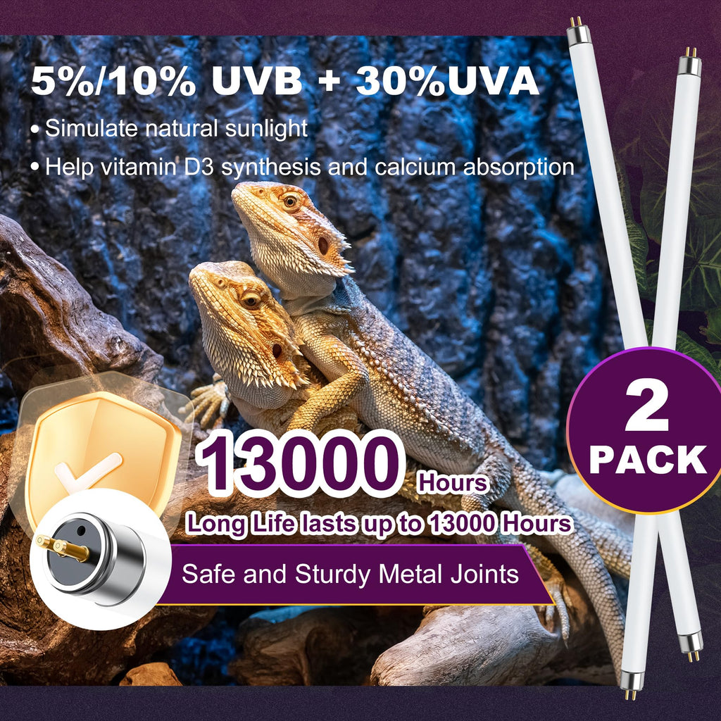 39W T5 HO UVB Fluorescent Reptile Light Combo Kit D7406