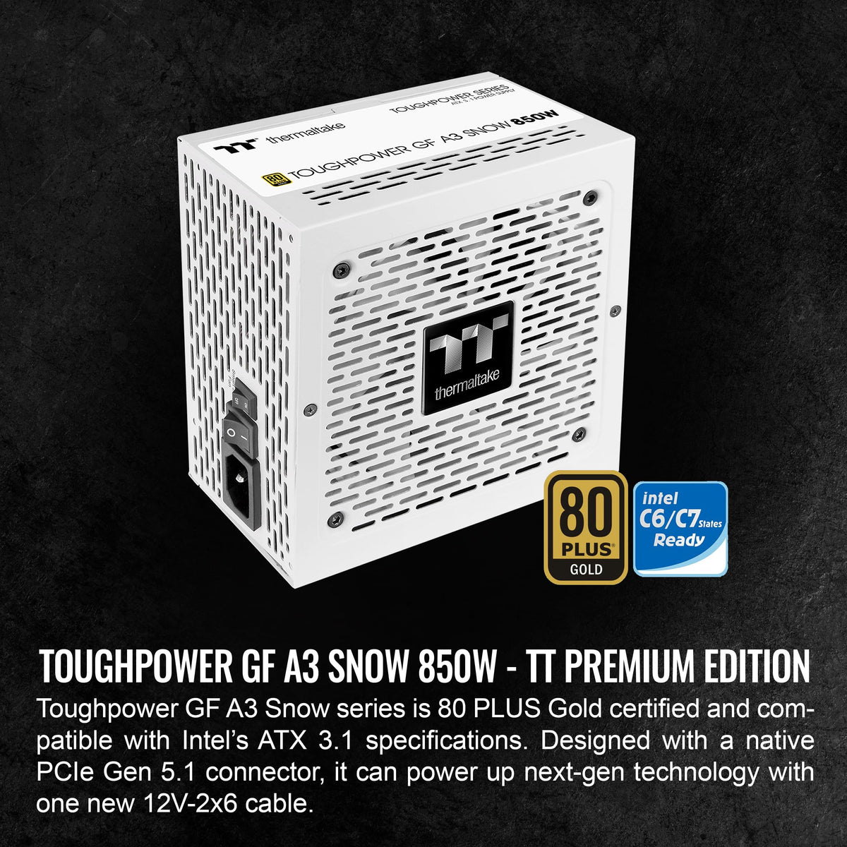 850W 80+ Gold Full Modular ATX 3.1 Power Supply F6514