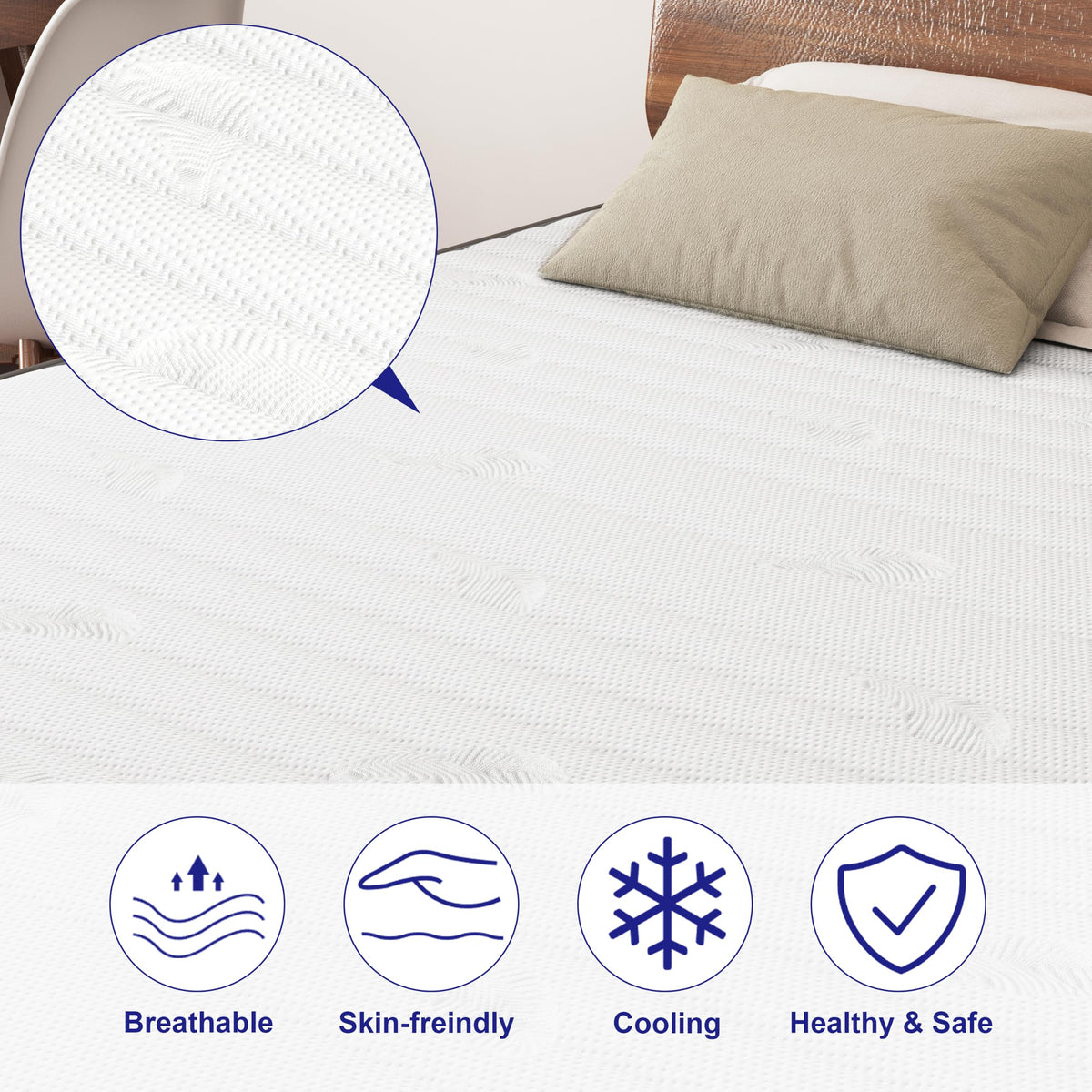 10 Inch Full Size Medium Firm Hybrid Mattress H293385