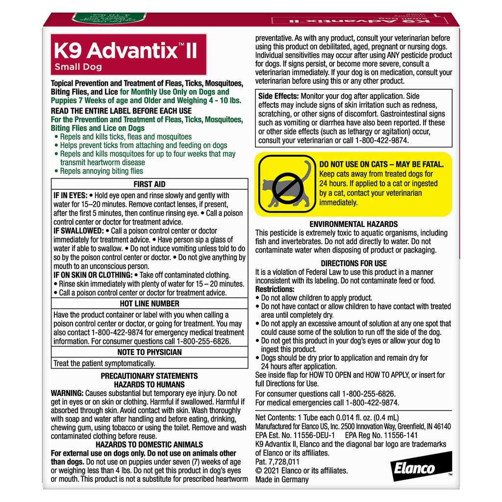 Flea & Tick Topical for Small Dogs 4–10 lbs. L376