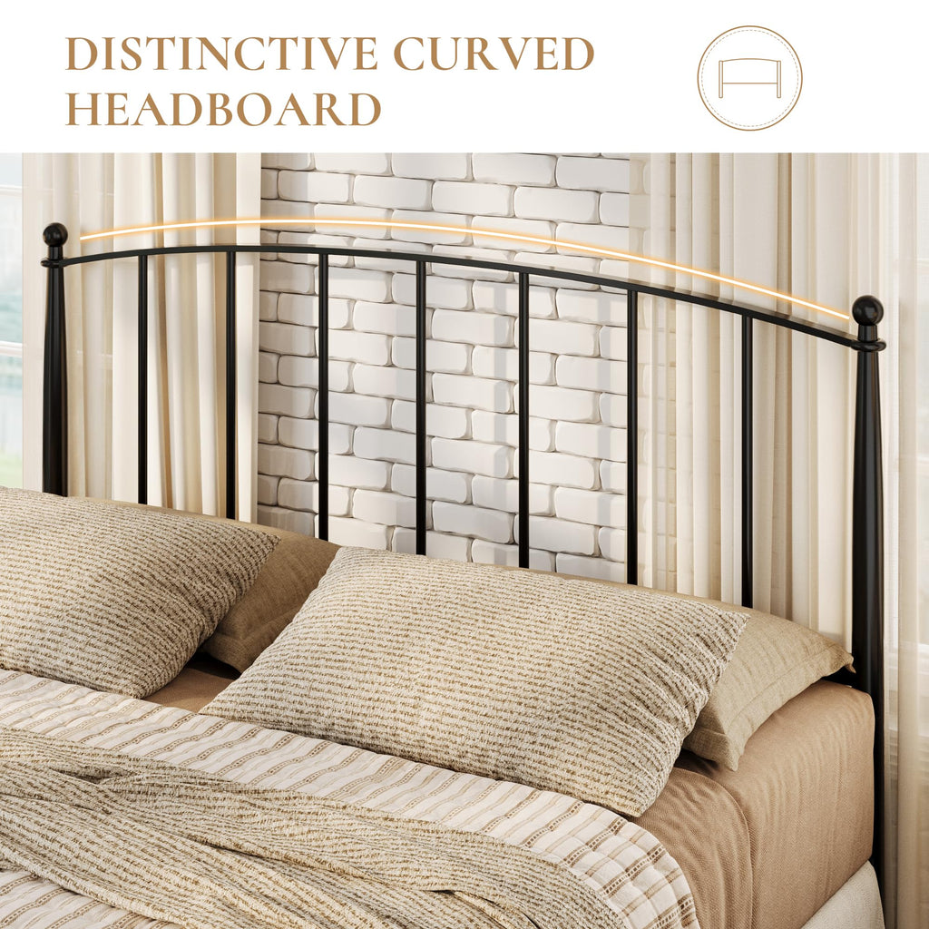 Full Size Black Metal Platform Bed Frame Q842